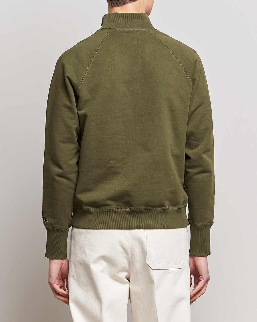 Herre | Trøjer | Drake's | Quarter Zip Sweatshirt Green