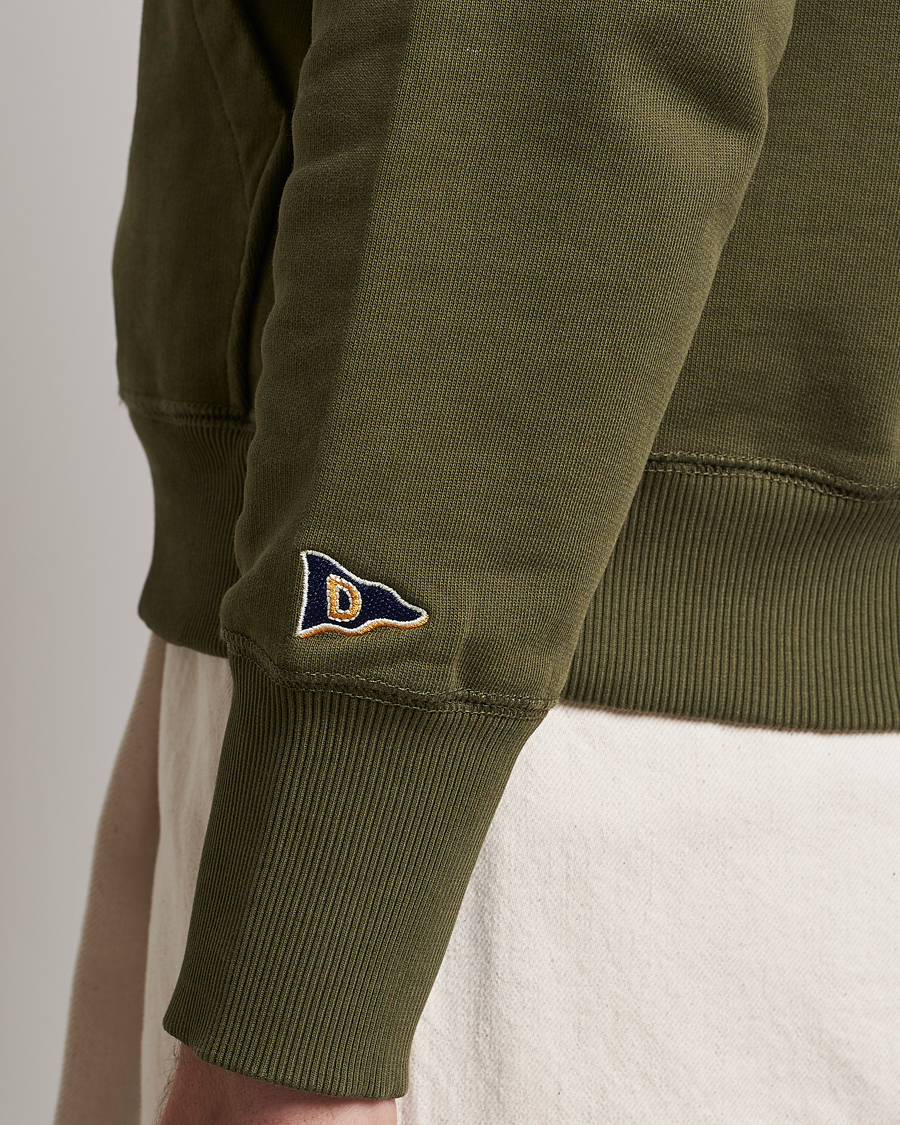 Herre | Trøjer | Drake's | Quarter Zip Sweatshirt Green