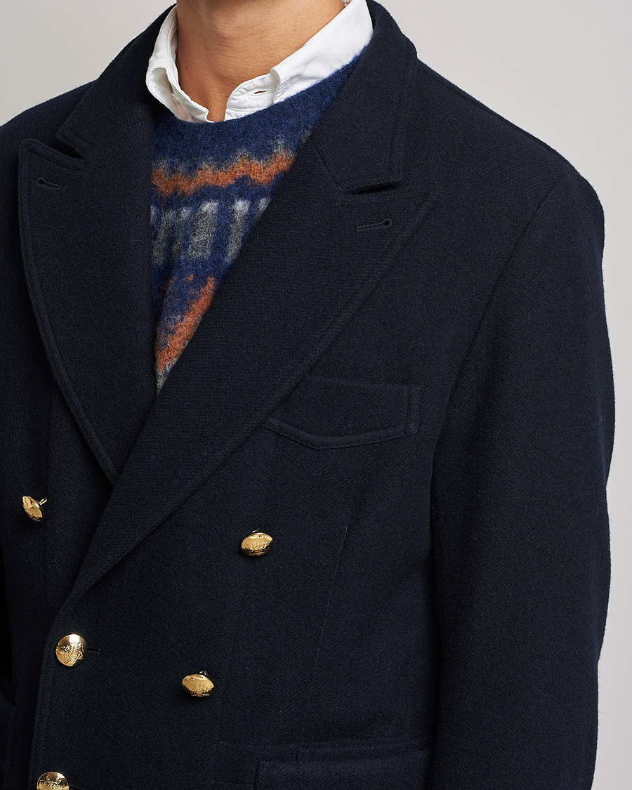Herre | Blazere & jakker | Drake's | MKIII Double Breasted Wool/Flannel Blazer Navy