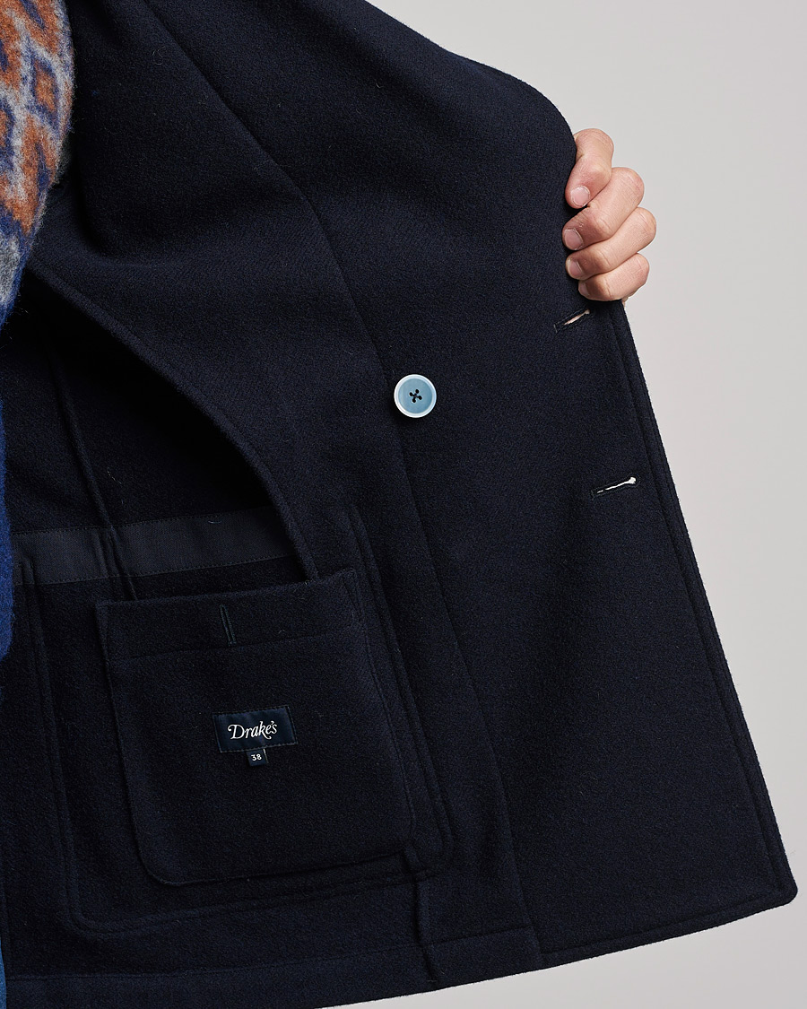 Herre | Blazere & jakker | Drake's | MKIII Double Breasted Wool/Flannel Blazer Navy