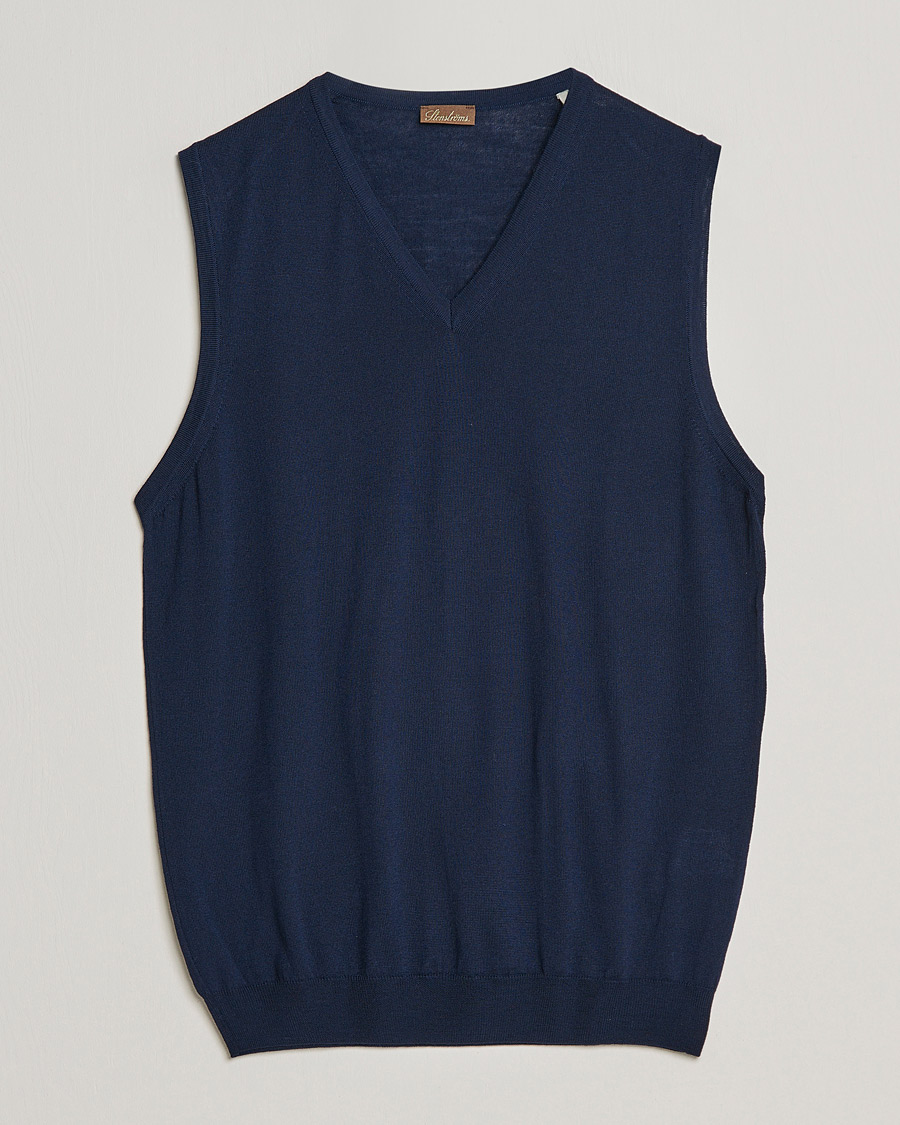 Herre | Trøjer | Stenströms | Merino Slipover Navy