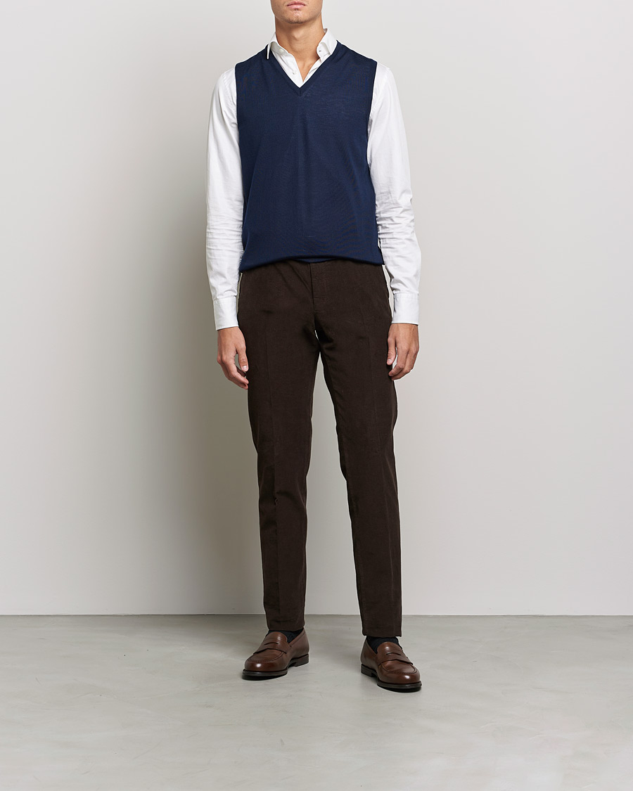 Herre | Trøjer | Stenströms | Merino Slipover Navy