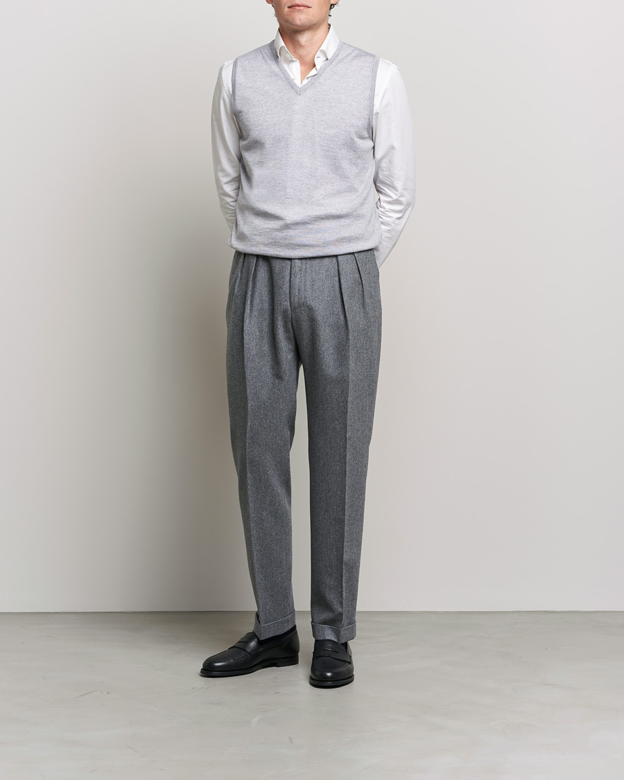 Herre | Trøjer | Stenströms | Merino Slipover Light Grey