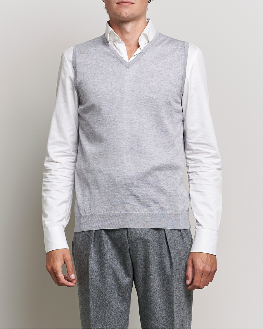 Herre | Trøjer | Stenströms | Merino Slipover Light Grey