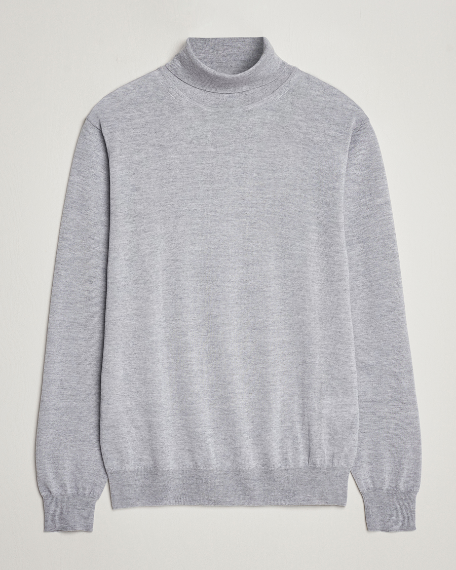 Herre | Trøjer | Stenströms | Fine Merino Rollneck Light Grey