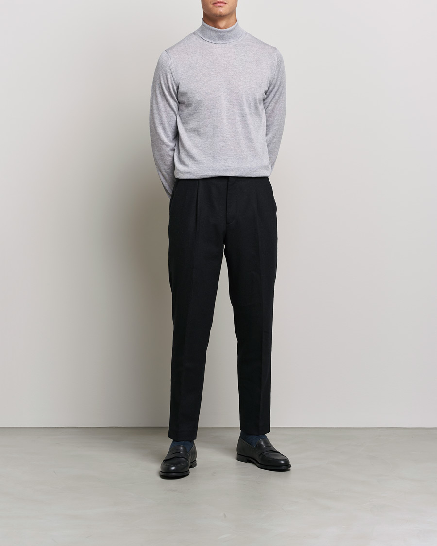 Herre | Trøjer | Stenströms | Fine Merino Rollneck Light Grey