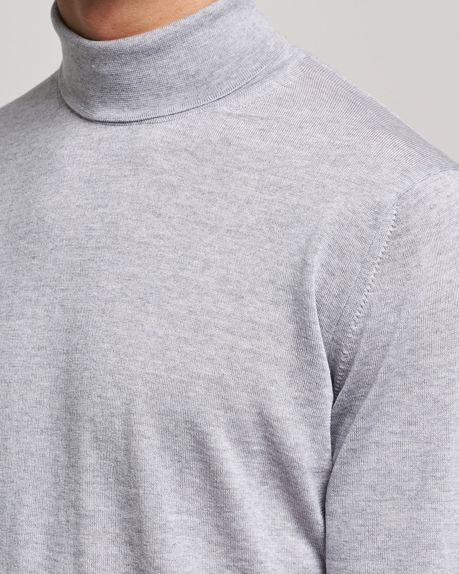 Herre | Trøjer | Stenströms | Fine Merino Rollneck Light Grey