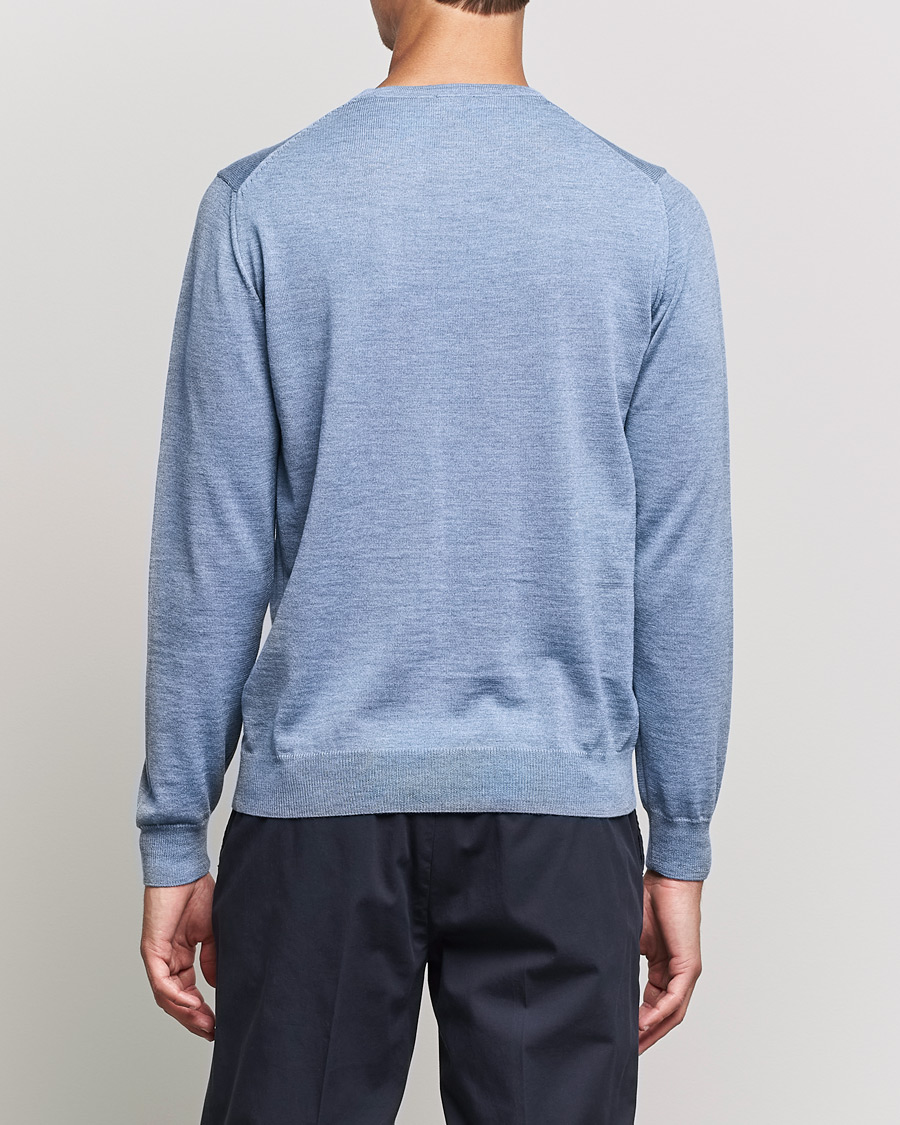Herre | Trøjer | Stenströms | Merino Crew Neck Light Blue