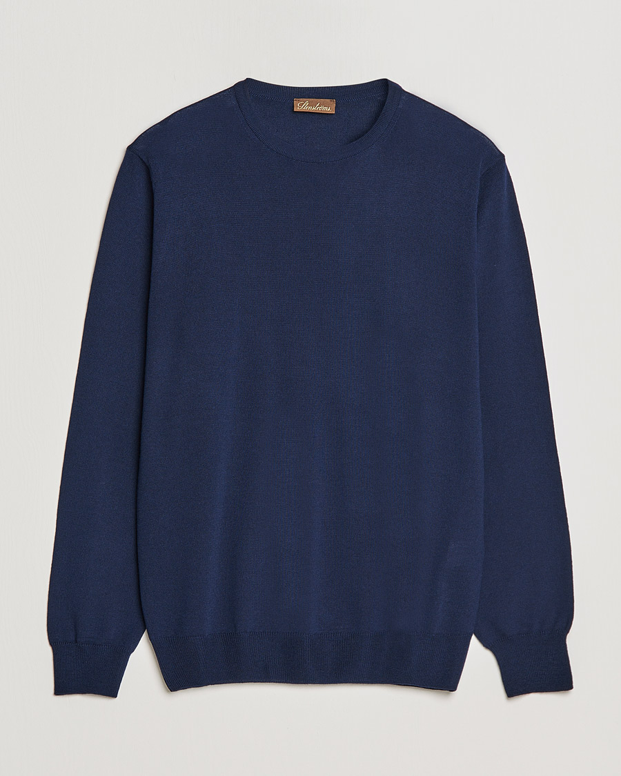 Herre | Trøjer | Stenströms | Merino Crew Neck Navy