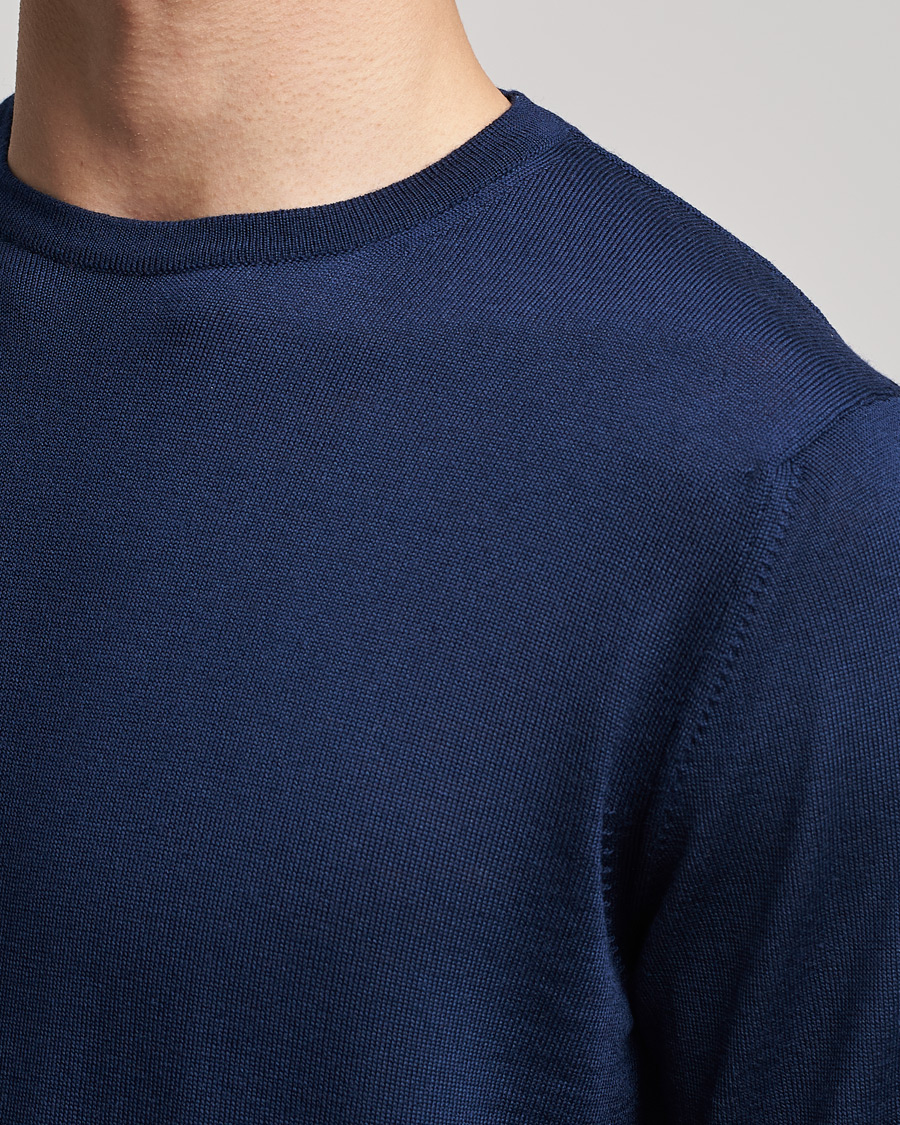 Herre | Trøjer | Stenströms | Merino Crew Neck Navy