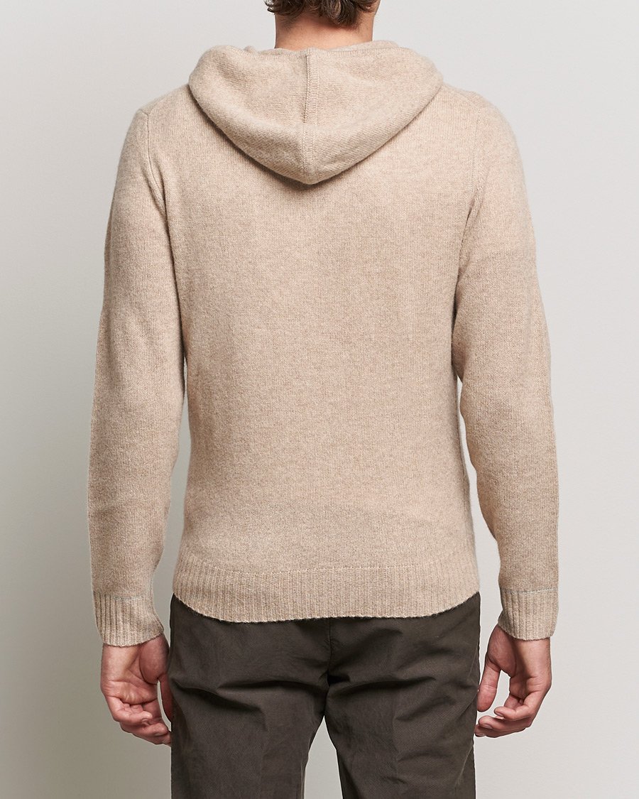 Herre | Trøjer | Stenströms | Yak/Merino Full Zip Hoodie Beige