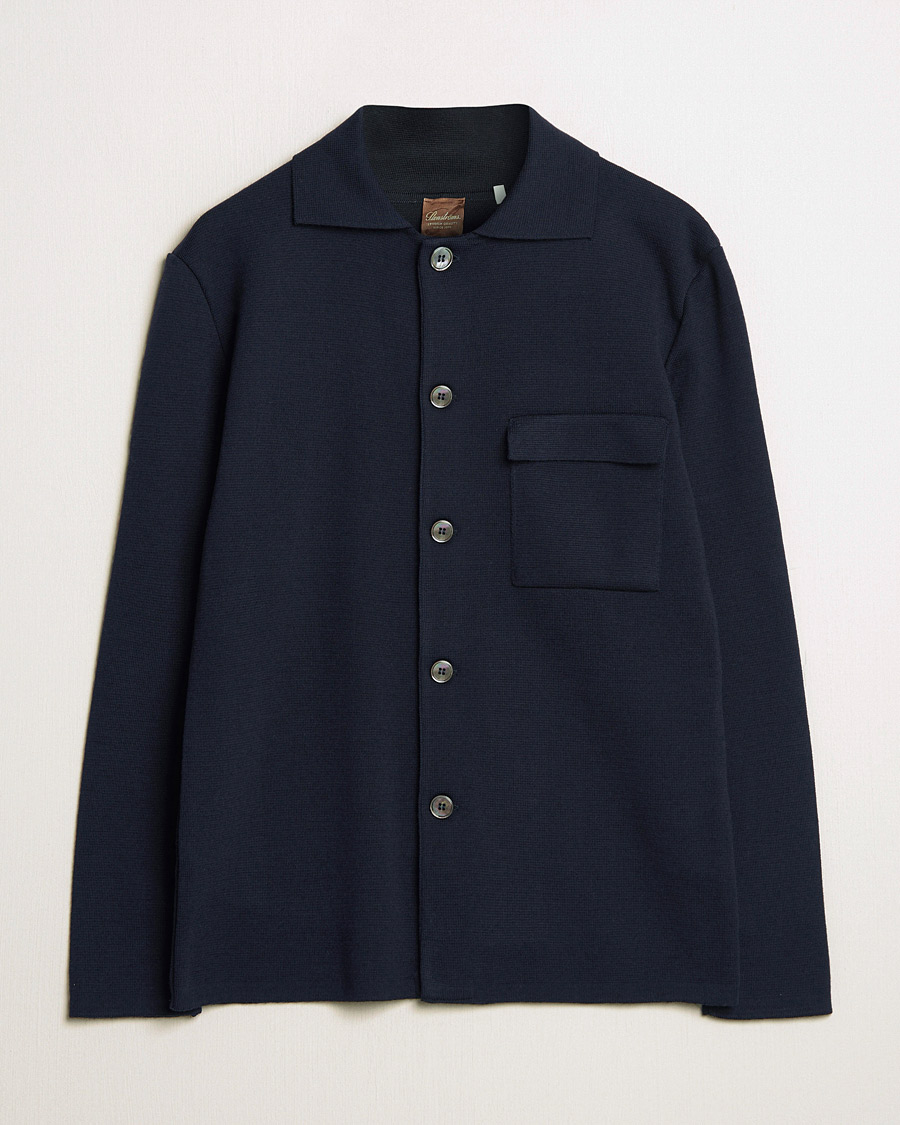 Herre | Trøjer | Stenströms | Merino Chest Pocket Cardigan Navy