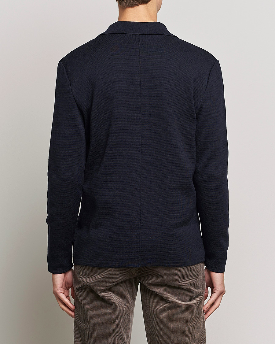 Herre | Trøjer | Stenströms | Merino Chest Pocket Cardigan Navy