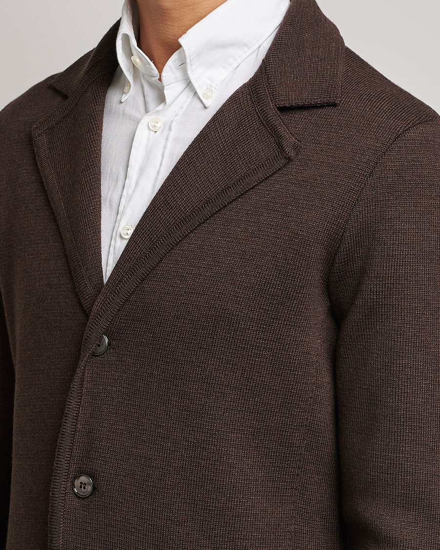 Herre | Blazere & jakker | Stenströms | Milano Knitted Merino Blazer Brown