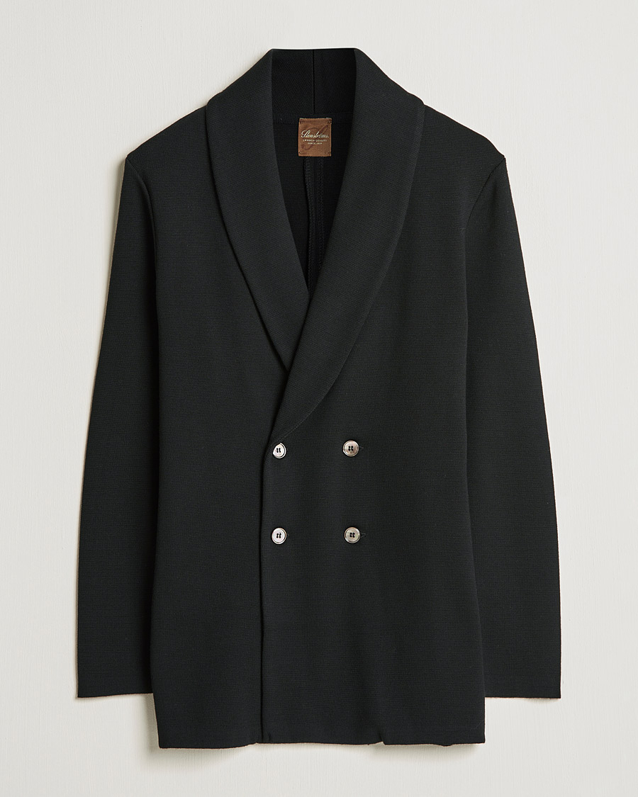 Herre | Blazere & jakker | Stenströms | Milano Knitted Merino Tuxedo Cardigan Black