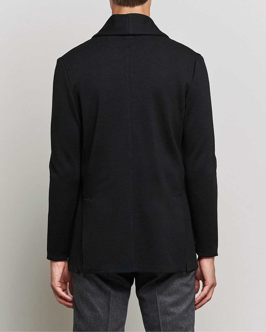 Herre | Blazere & jakker | Stenströms | Milano Knitted Merino Tuxedo Cardigan Black