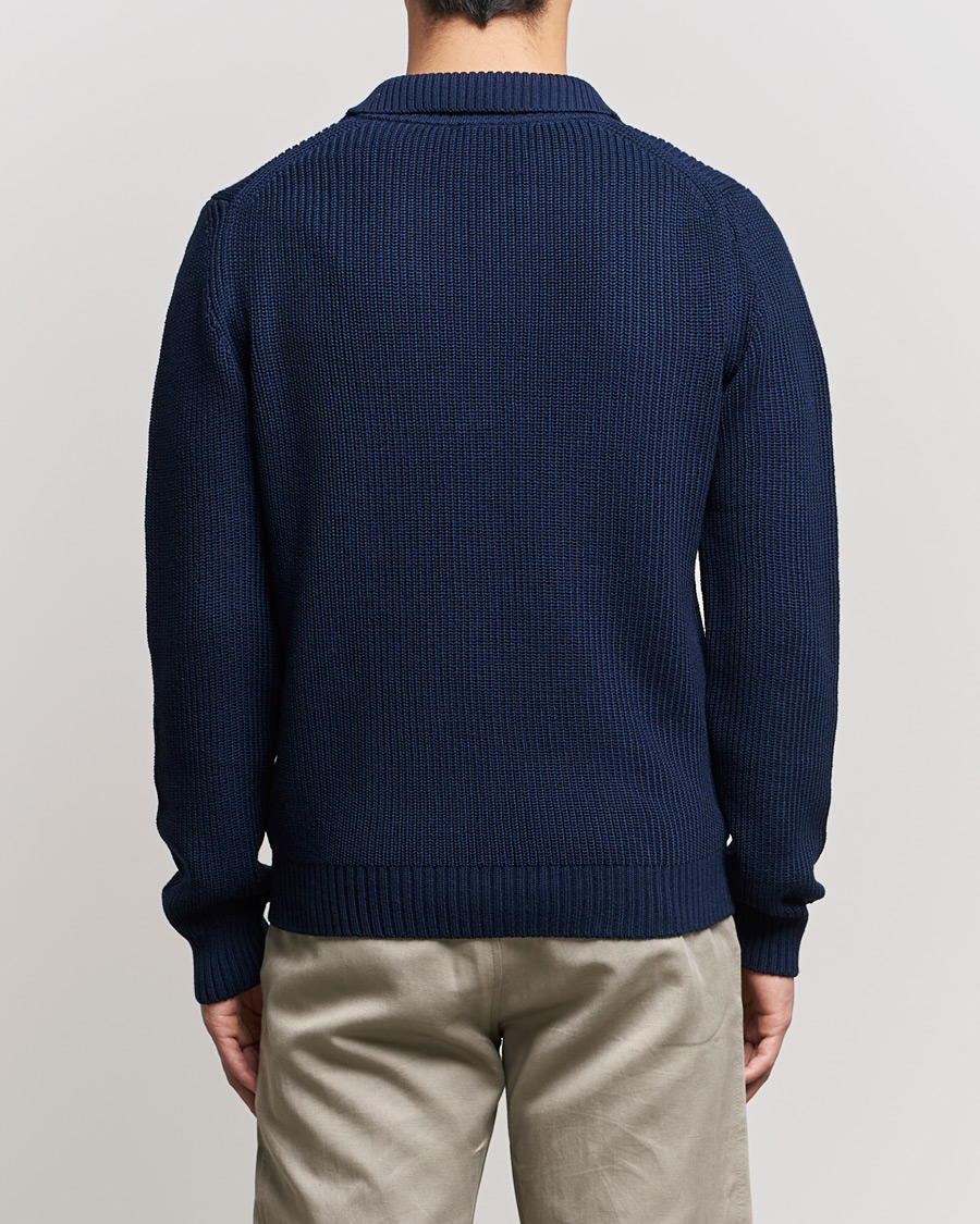 Herre | Trøjer | Stenströms | Chunky Merino Polo Navy