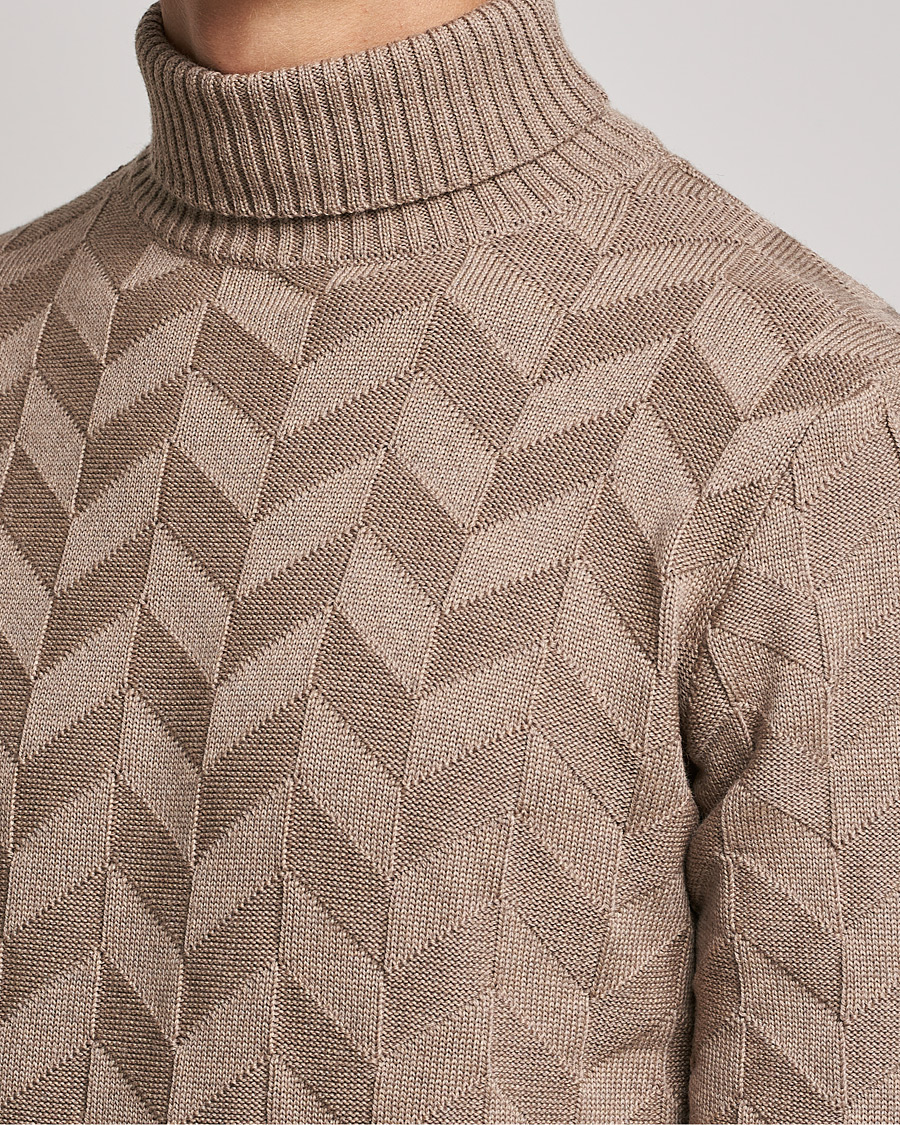 Herre | Trøjer | Stenströms | Chunky Merino Structured Rollneck Camel