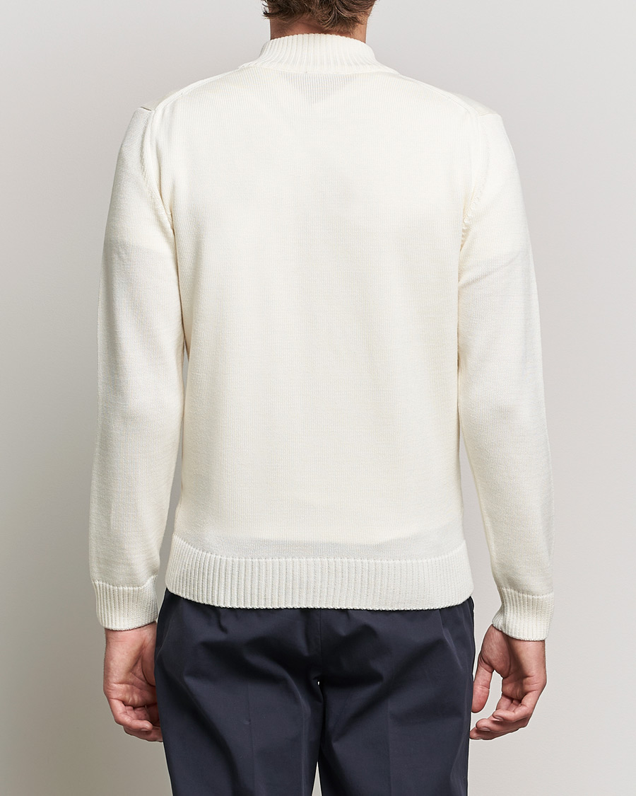 Herre | Trøjer | Stenströms | Chunky Merino Full Zip Cardigan Creme White