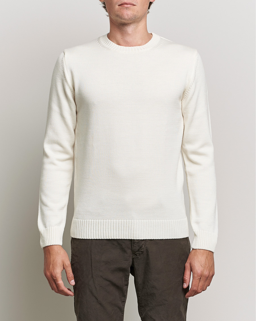 Herre |  | Stenströms | Chunky Merino Crew Neck Creme White