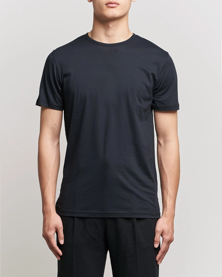 Herre | Kortærmede t-shirts | Stenströms | Solid Cotton T-Shirt Black