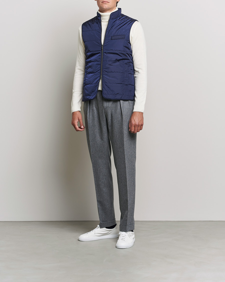 Herre | Veste | Stenströms | Padded Nylon Vest Navy
