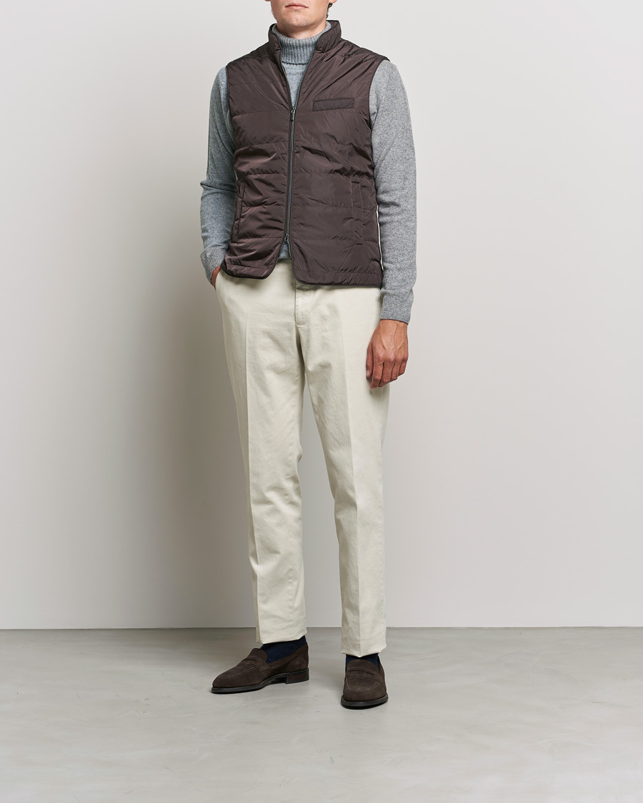 Herre | Jakker | Stenströms | Padded Nylon Vest Brown