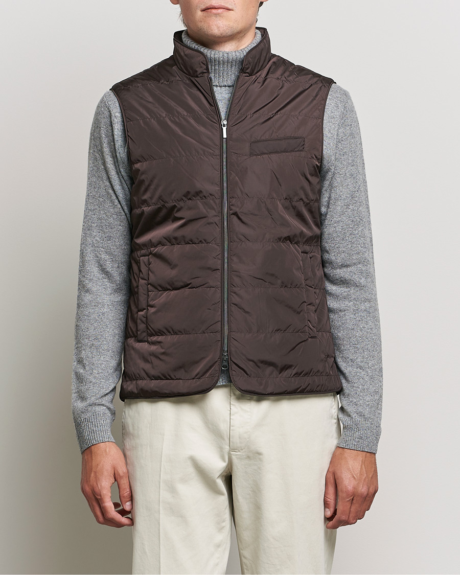 Herre | Jakker | Stenströms | Padded Nylon Vest Brown