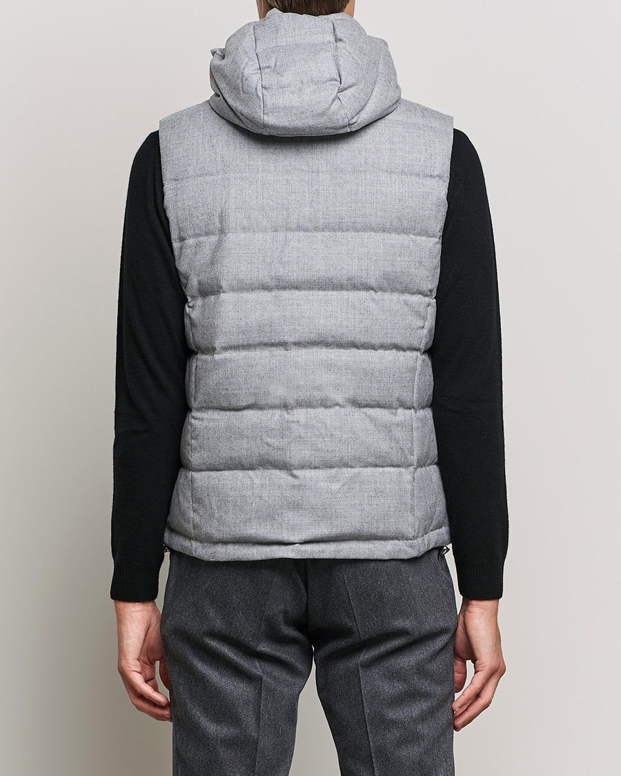 Herre | Jakker | Stenströms | Hooded Flannel Vest Grey