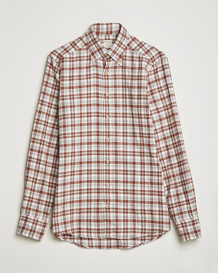 Herre | Skjorter | Stenströms | Slimline Checked Flannel Shirt Red/White