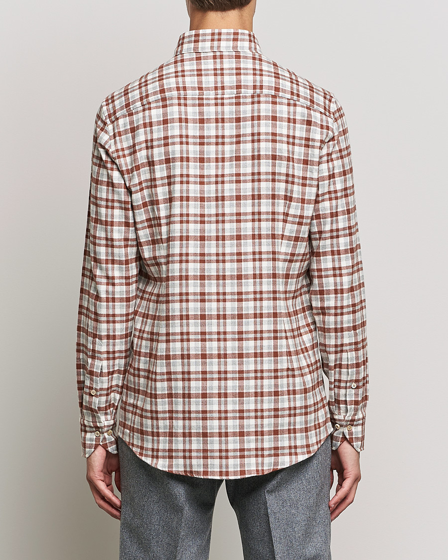 Herre | Skjorter | Stenströms | Slimline Checked Flannel Shirt Red/White