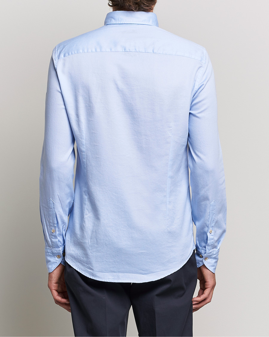 Herre | Skjorter | Stenströms | Slimline Button Down Printed Oxford Shirt Light Blue