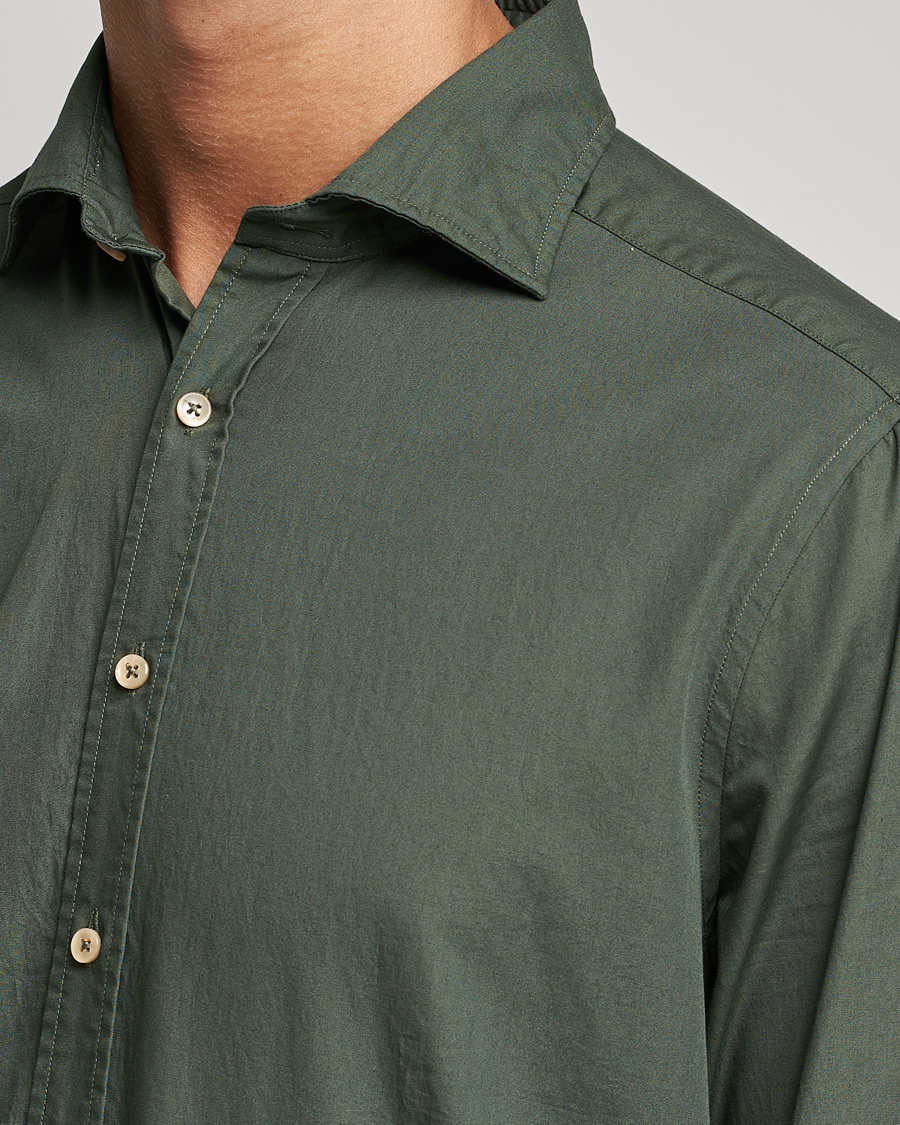 Herre | Skjorter | Stenströms | Slimline Washed Cut Away Poplin Shirt Green