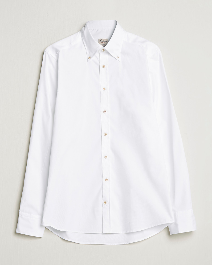 Herre | Skjorter | Stenströms | Slimline Button Down Pinpoint Oxford Shirt White