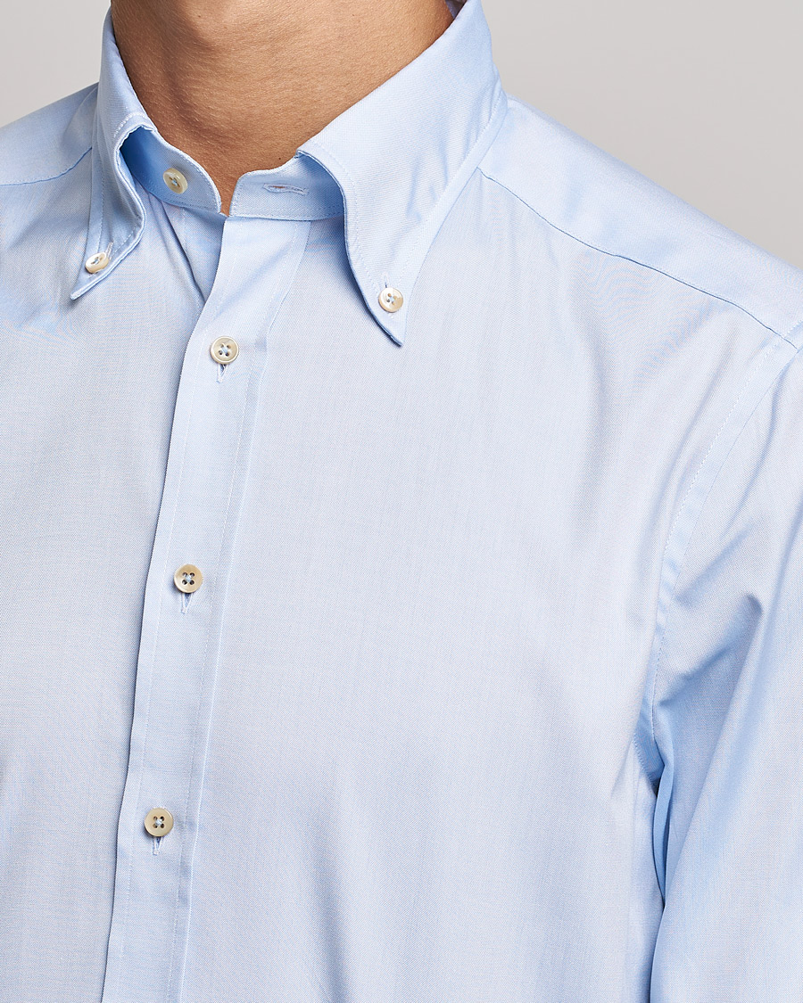 Herre | Skjorter | Stenströms | Slimline Button Down Pinpoint Oxford Shirt Light Blue