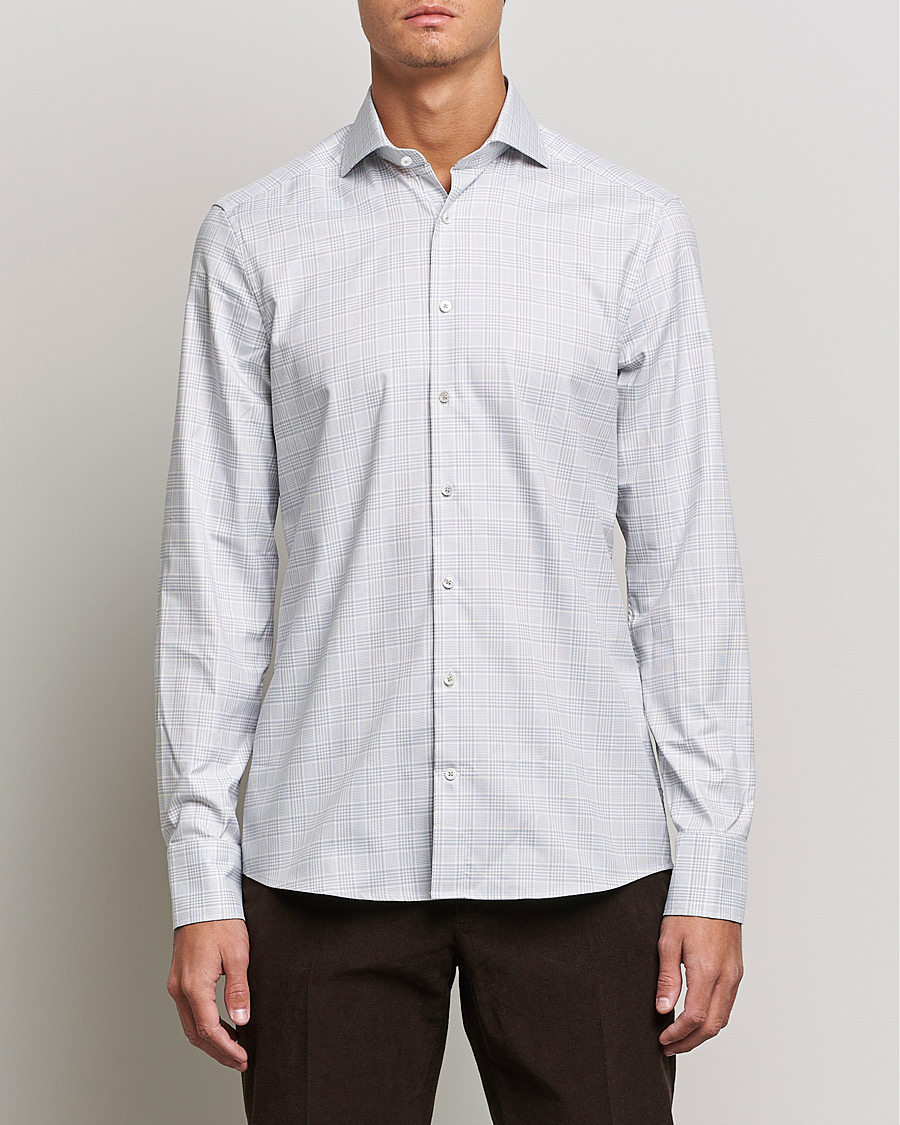 Herre | Skjorter | Stenströms | Slimline Cut Away Checked Shirt Green