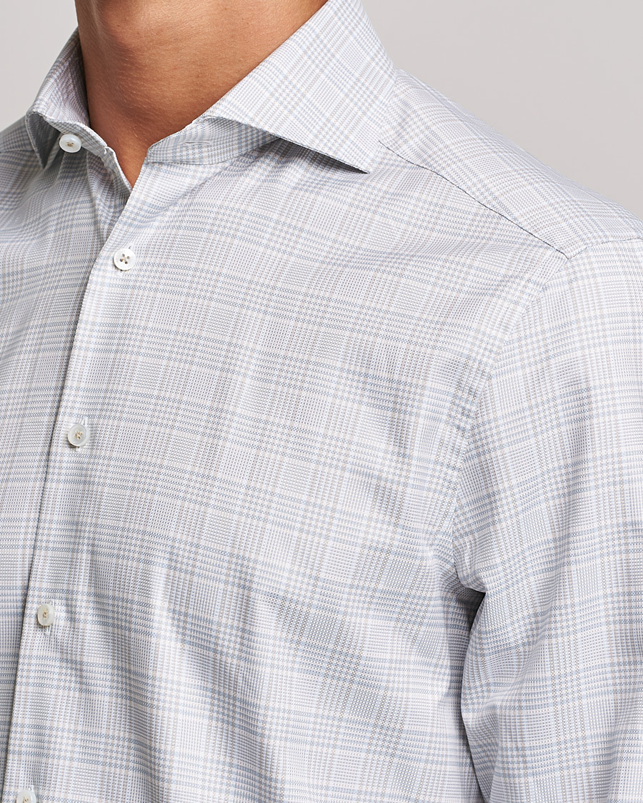 Herre | Skjorter | Stenströms | Slimline Cut Away Checked Shirt Green