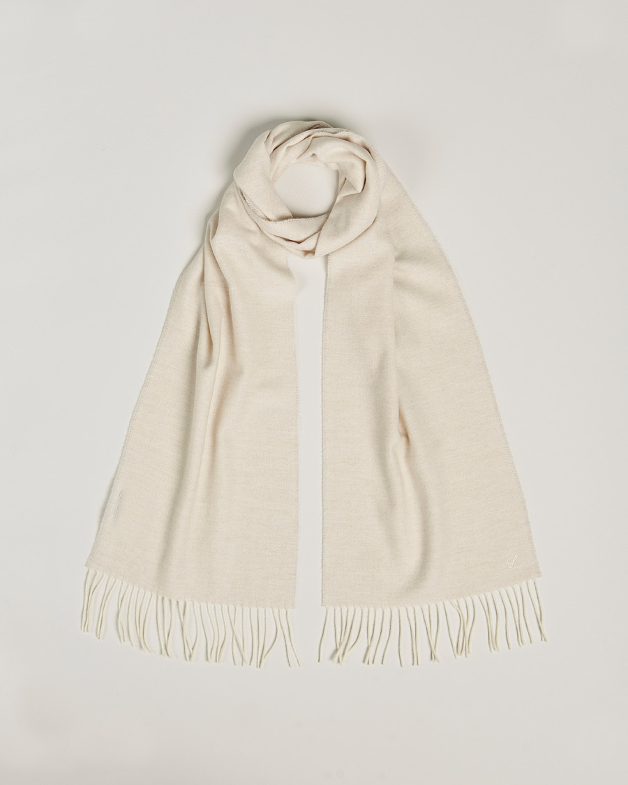 Herre | Stenströms Herringbone Wool Scarf Creme White | Stenströms | Herringbone Wool Scarf Creme White