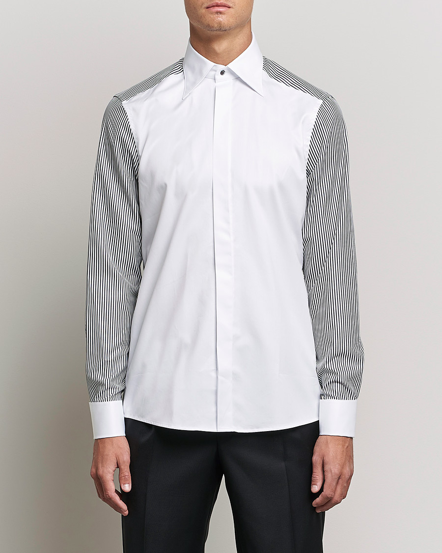 Herre | Smokingskjorter | Stenströms | Slimline Fiesta Fly Front Tuxedo Shirt White