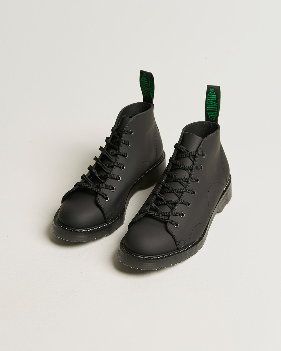 Herre | Solovair 7 Eye Monkey Boot Black Greasy | Solovair | 7 Eye Monkey Boot Black Greasy