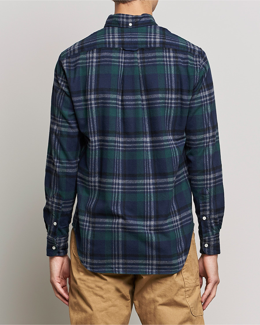 Herre | Skjorter | Gitman Vintage | Button Down Shaggy Flannel Shirt Blackwatch Check