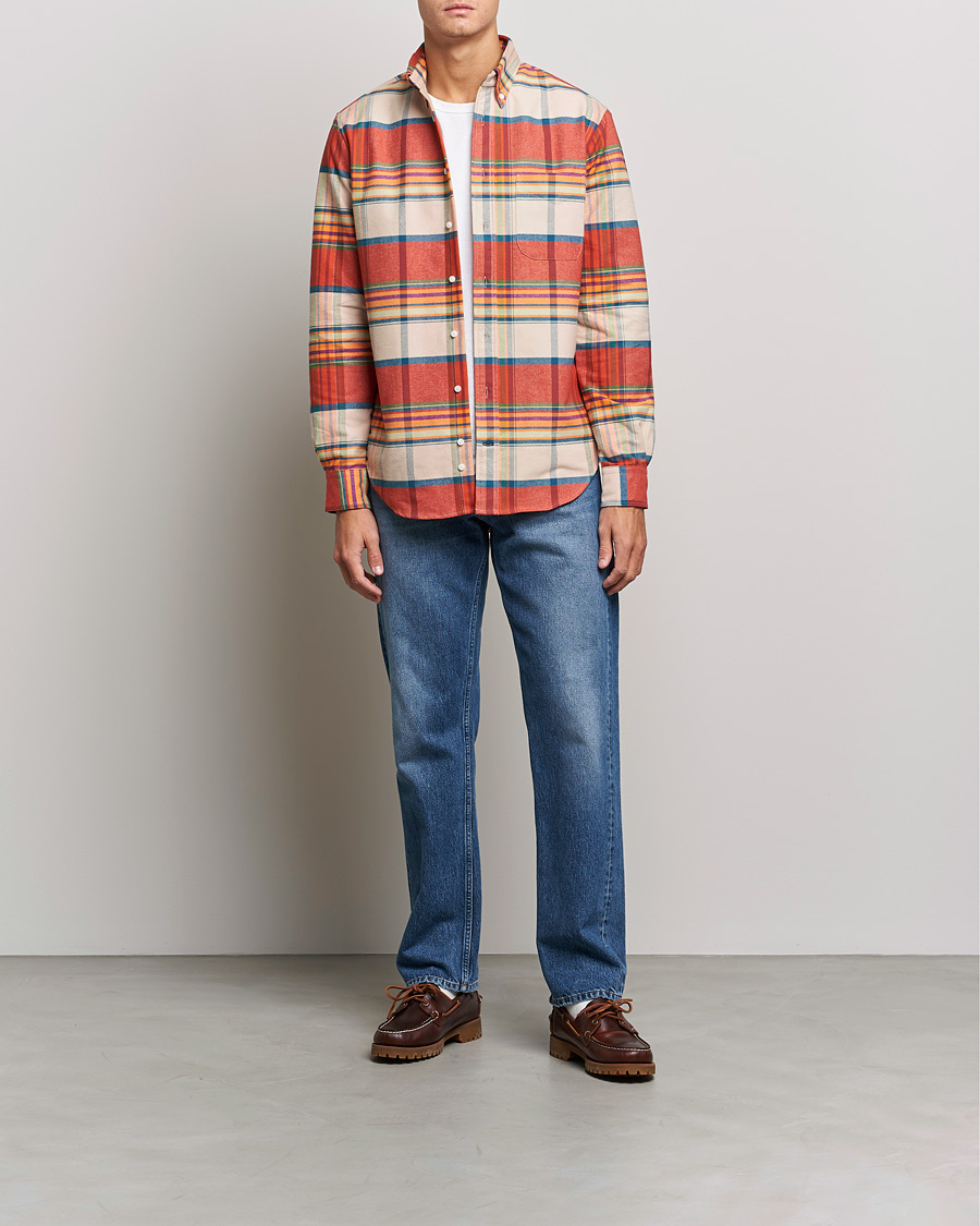 Herre | Skjorter | Gitman Vintage | Button Down Sunrise Flannel Shirt Sunrise