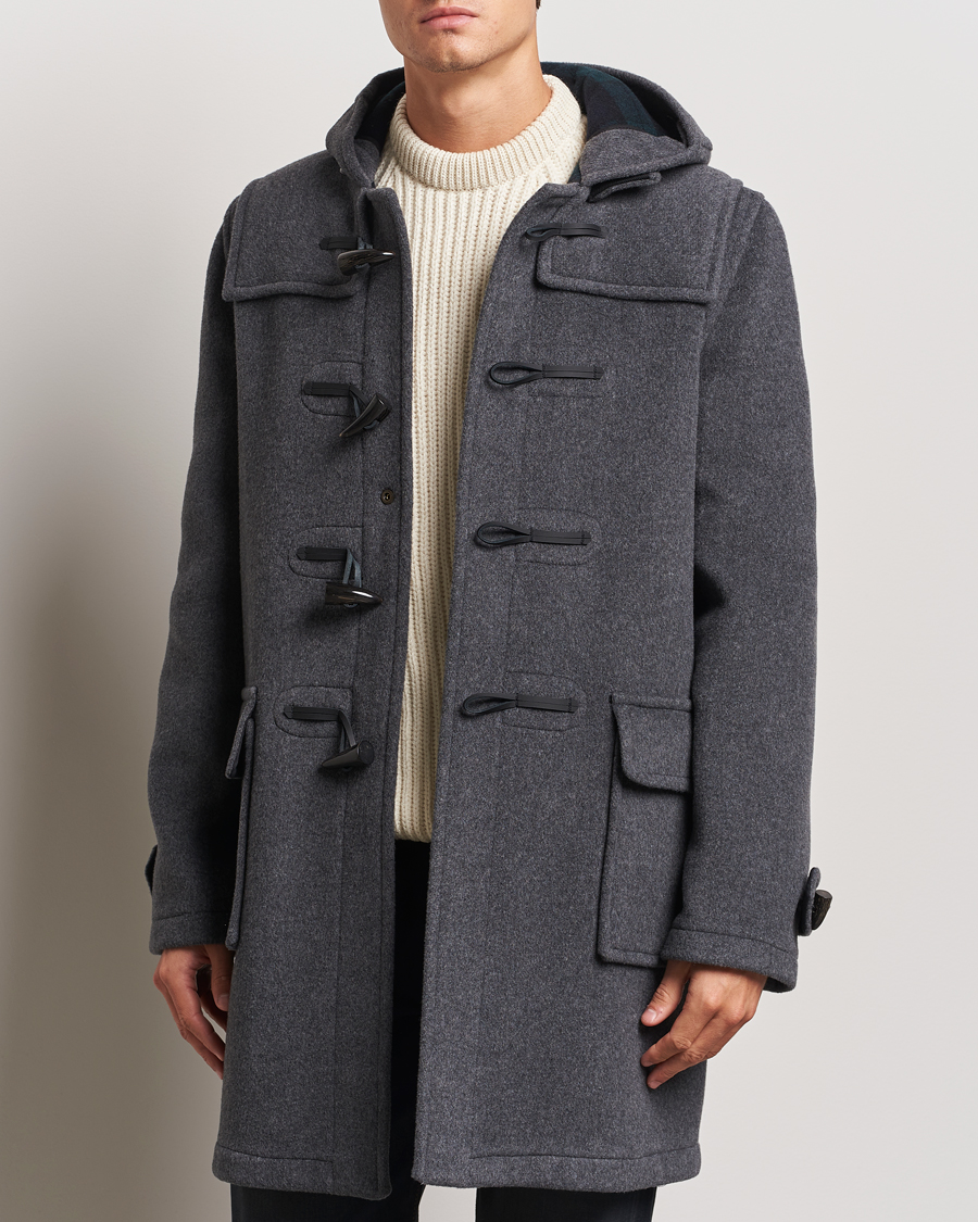Herre | Jakker | Gloverall | Morris Duffle Coat Grey/Blackwatch