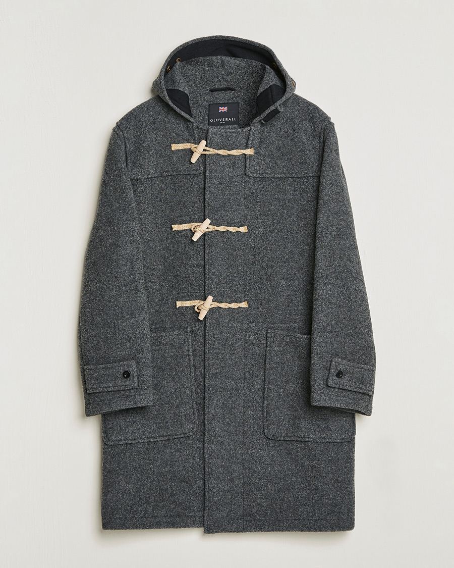 Herre | Jakker | Gloverall | 575 Monty Original Duffle Coat Grey/Blackwatch