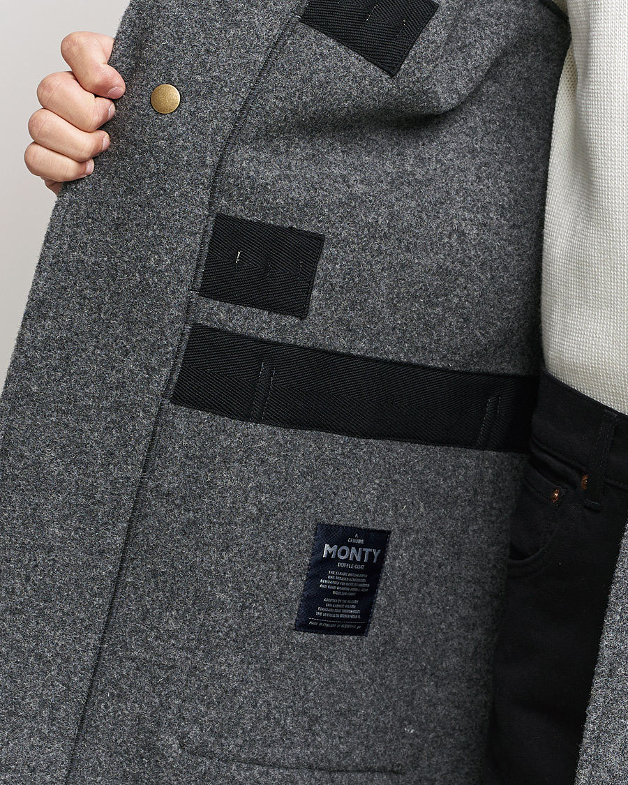 Herre | Jakker | Gloverall | 575 Monty Original Duffle Coat Grey/Blackwatch