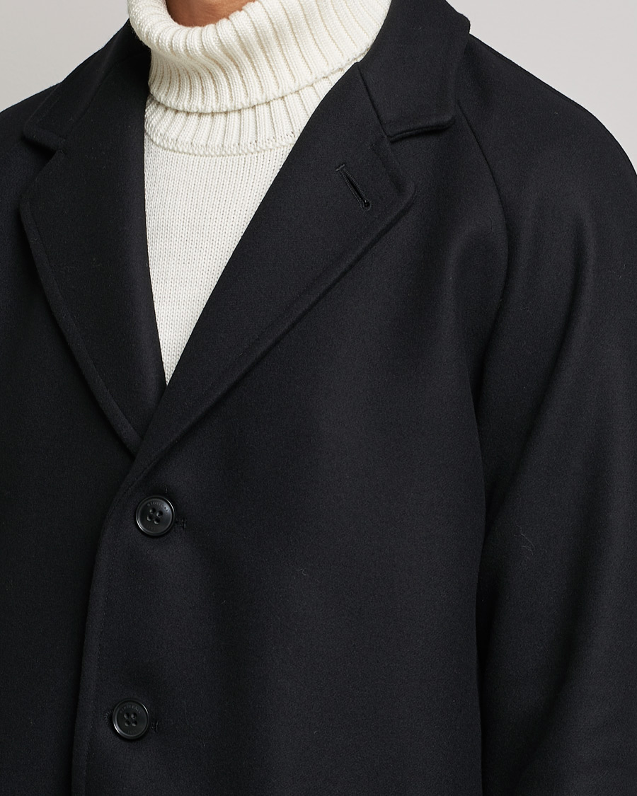 Herre | Jakker | Gloverall | Chesterfield Wool/Cashmere Raglan Coat Black