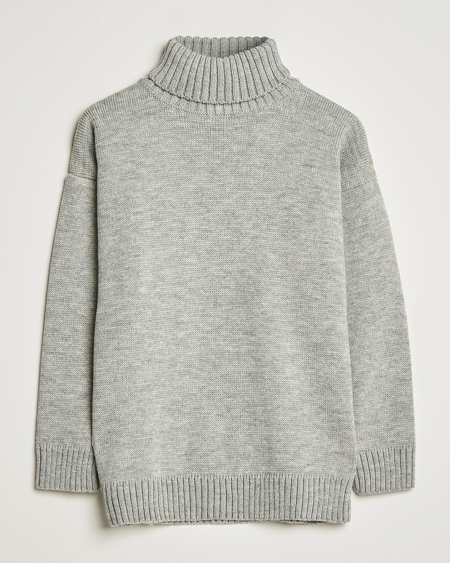 Herre | Trøjer | Gloverall | Submariner Chunky Wool Roll Neck Light Grey