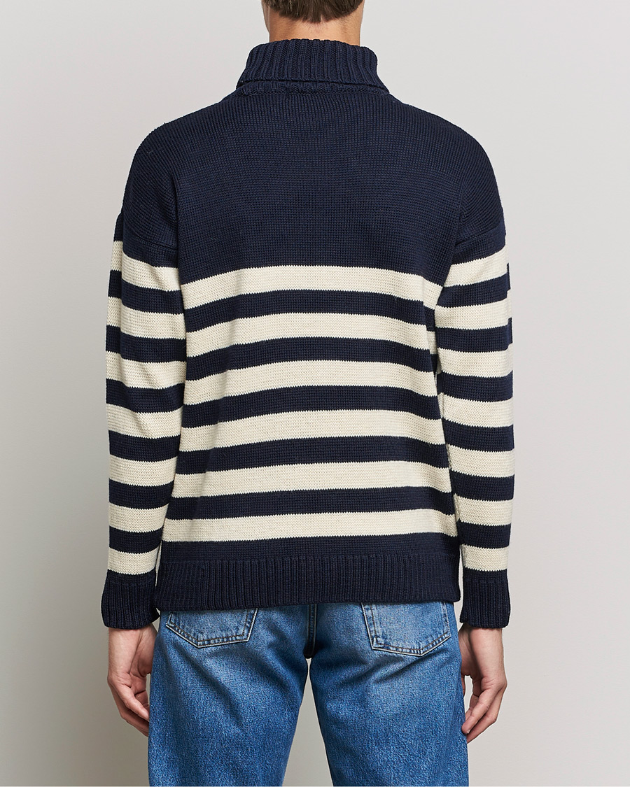 Herre | Trøjer | Gloverall | Breton Submariner Wool Rollneck Navy/Ecru
