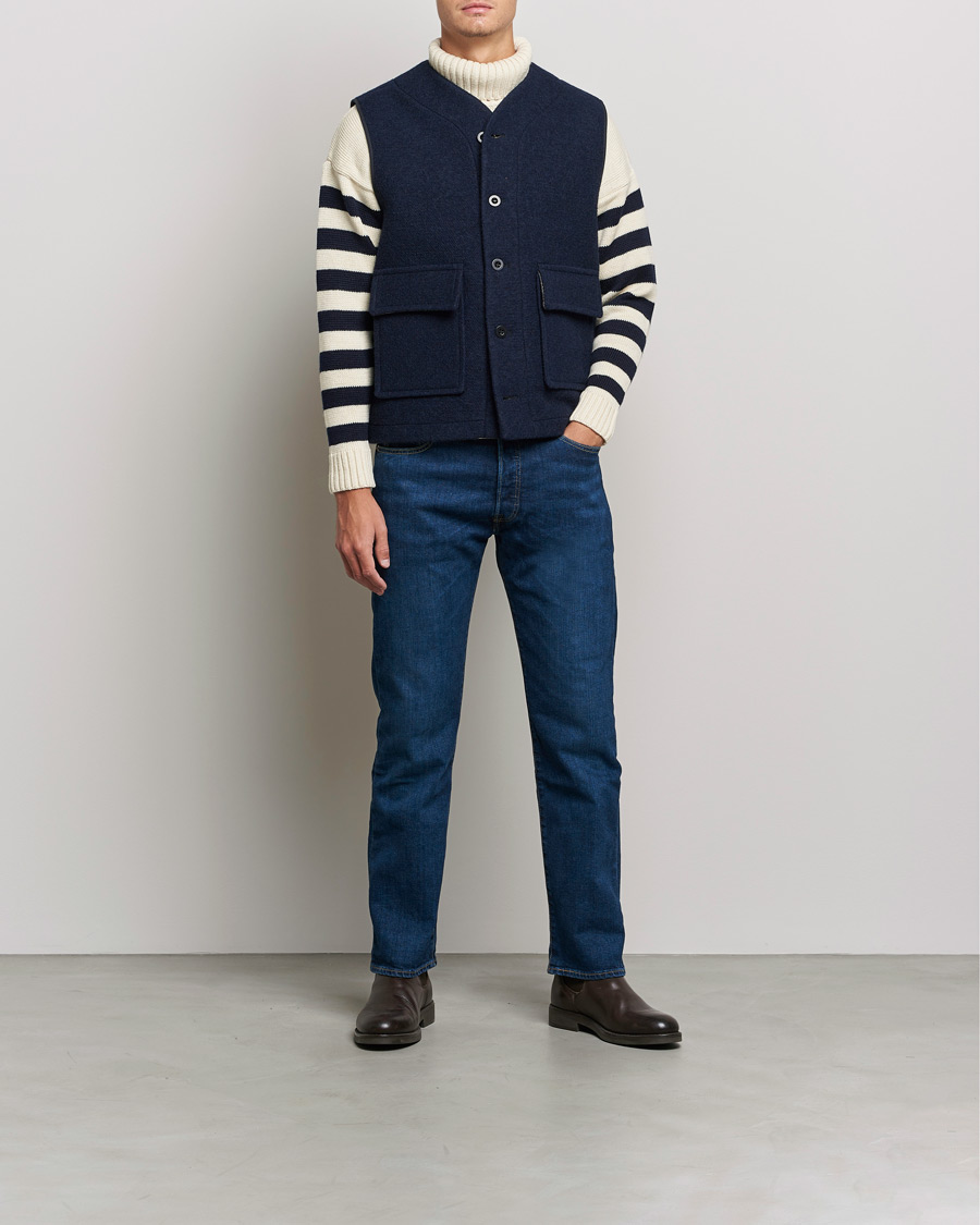 Herre | Jakker | Gloverall | Roger Double Face Gilet Navy/Brown