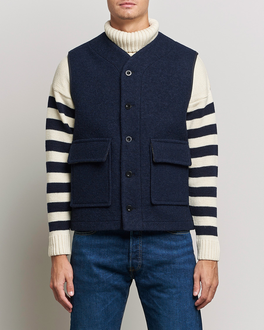 Herre | Jakker | Gloverall | Roger Double Face Gilet Navy/Brown